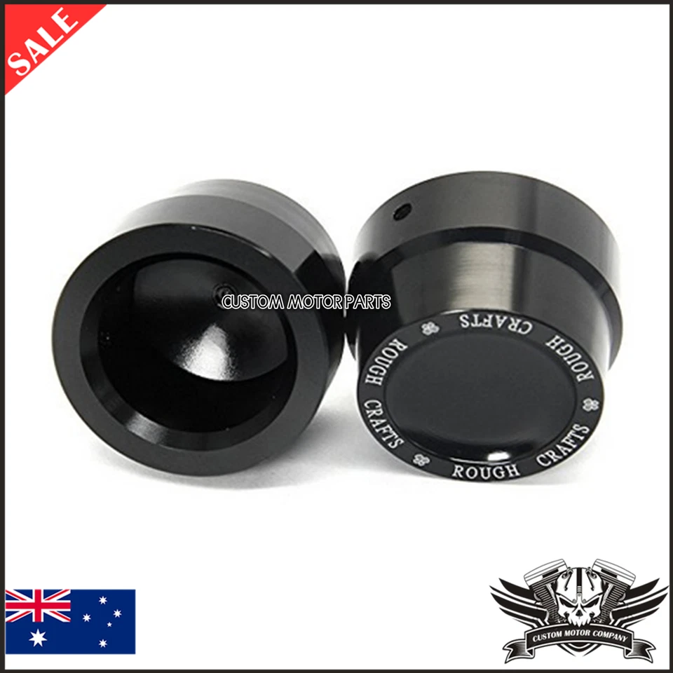 Cubierta de eje delantero trasero CNC aluminio negro RC tuerca Harley Sportster XL883/1200 Foto 2 de 3