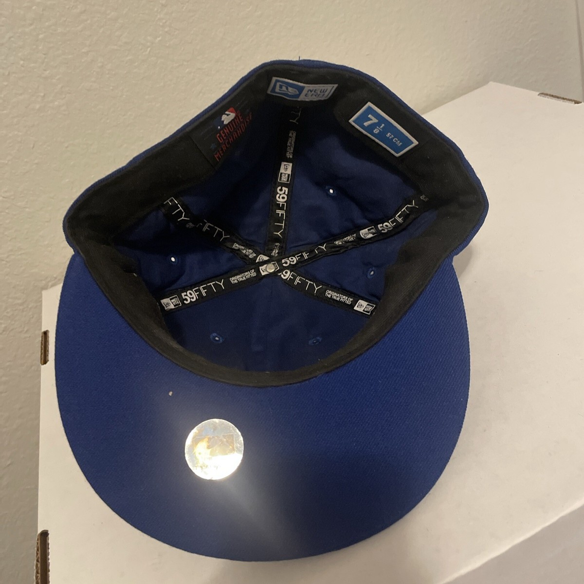 New Era 59fifty MLB All Over Logo Team Blur Fitted Blue Cap
