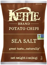 Kettle Brand Potato Chips, Sea Salt, 2 Ounce