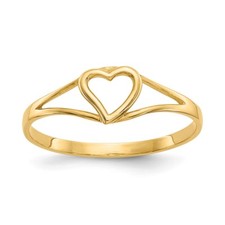 Real 14kt Yellow Gold Madi K Heart Baby Ring S:2