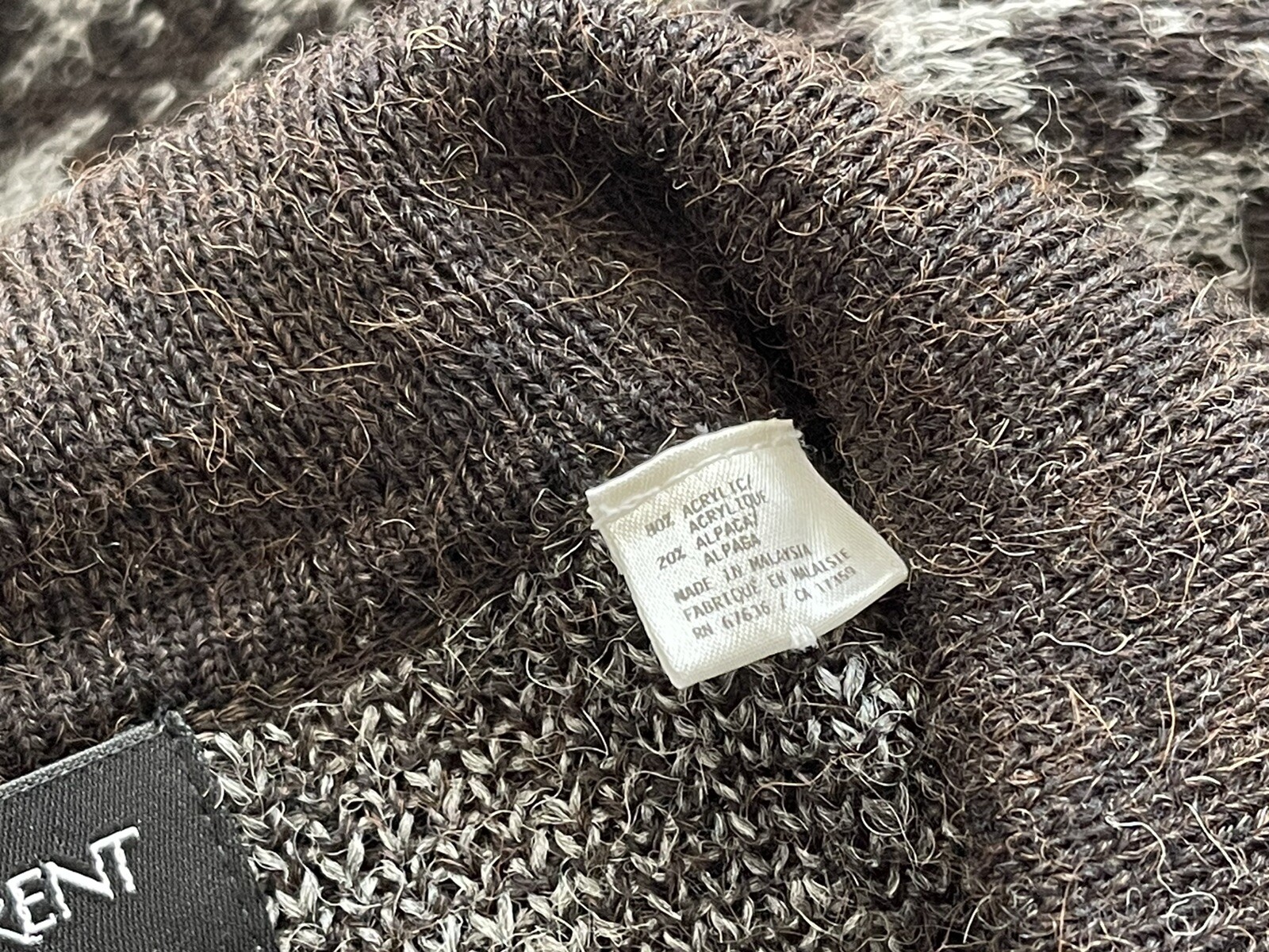 Maglione Polo Yves Saint Laurent Pour Homme Alpaca Forma Geometrica Modello Uomo L