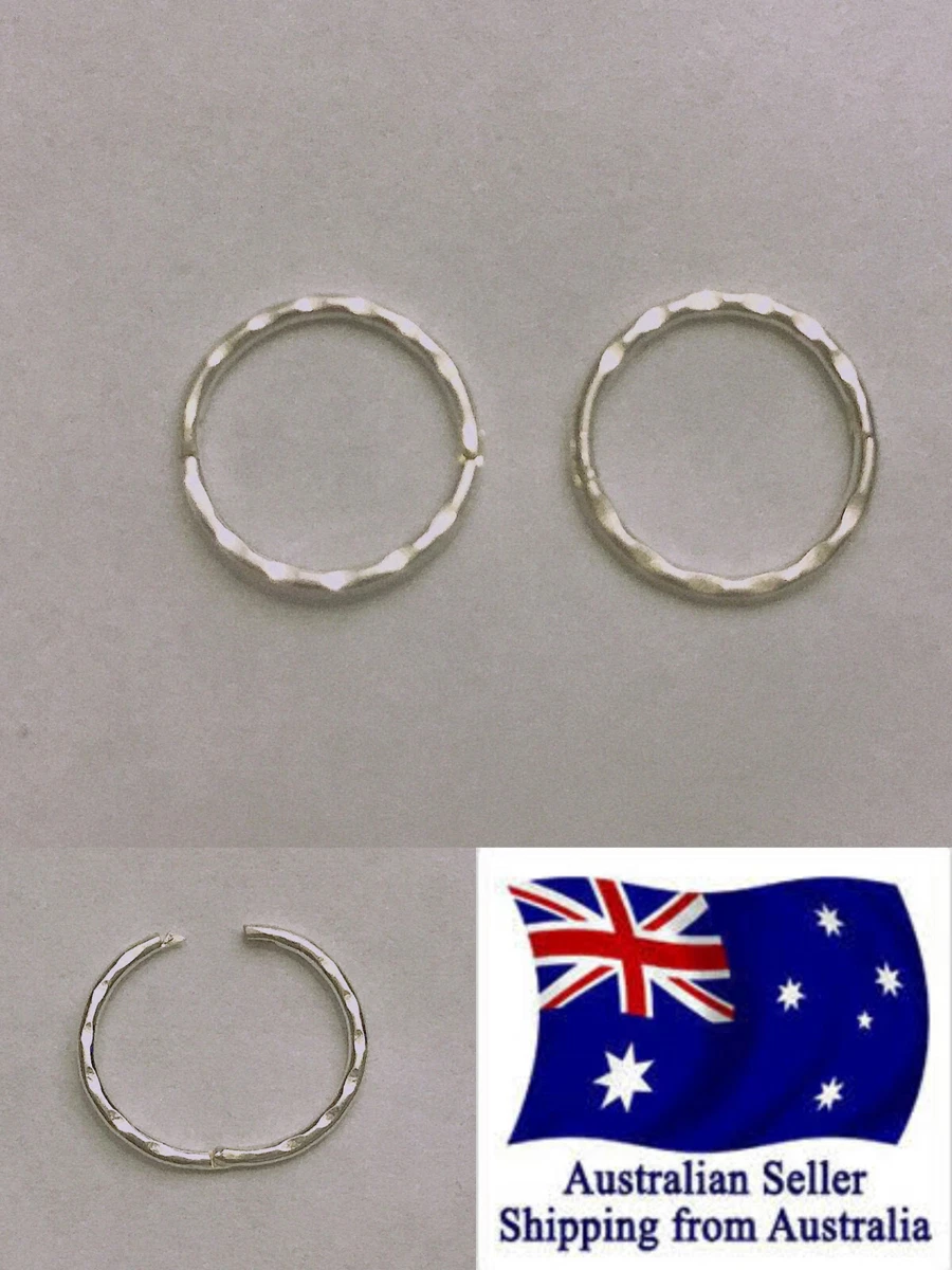 Pair of Sterling Silver Gold Hinged Hoop Segment Ear Nose Ring