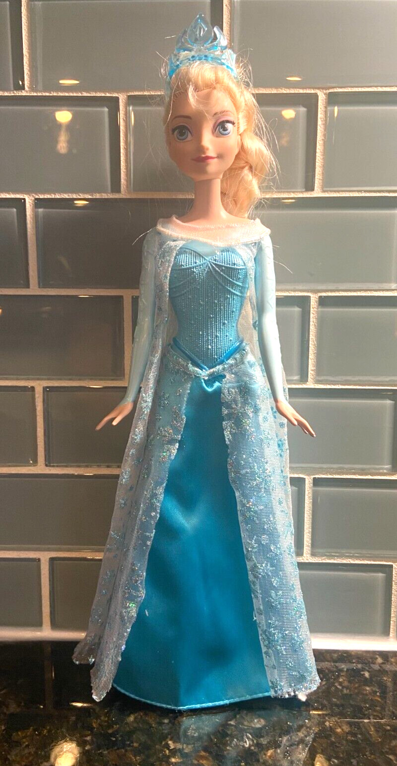 Disney Princess Mattel 2012 Frozen Sparkle Elsa Doll With Sh