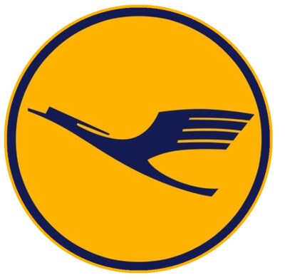 SMALL LUFTHANSA STICKER DECAL CAR BUMPER OLD LOGO YELLOW BLUE 3,5cm 1.4'' LH NEW