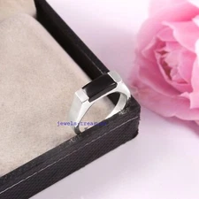 Natural Black Onyx Gemstone 925 Sterling silver Ring for men's Jewelry
