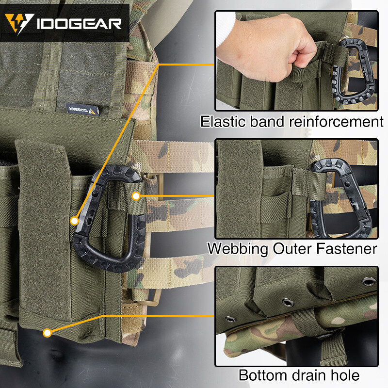 Poche Porte-chargeurs Triple IDOGEAR KTAR 5.56 – Nylon – Panneau Avant Tactique – Neuf