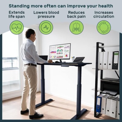 TechOrbits Electric Standing Desk 60 x 24in 2 Piece Set Brand New In Box