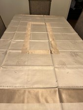 imported table damask set table cloth with napkins 80" Long and 61" wide