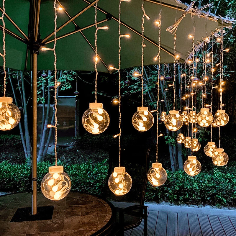 DIY LED String Lights Solar Fairy Lighting Plastic Hanging Lamp Festival  Light