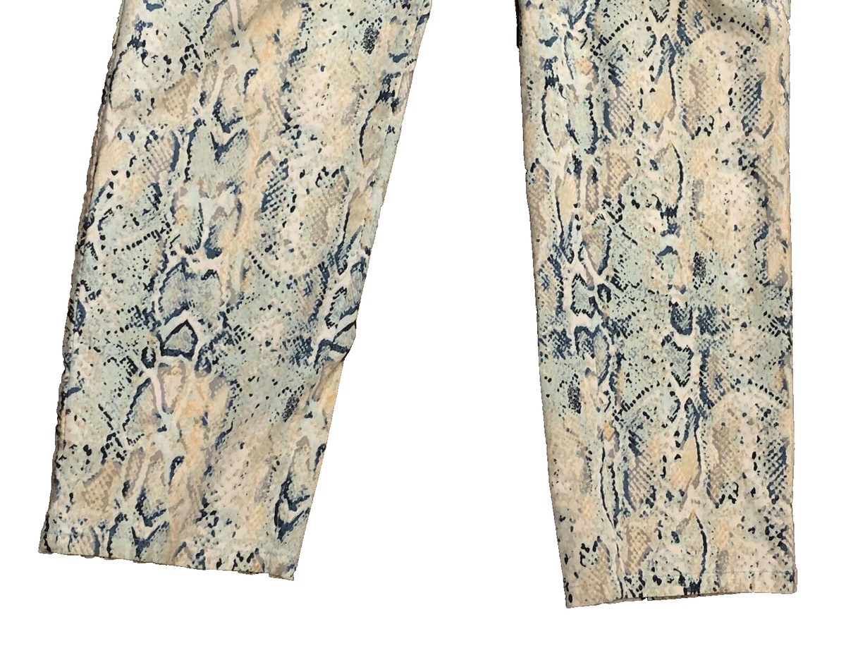 Womens Size L Style & Co Blue Snakeskin Print Womens Stretch Pants