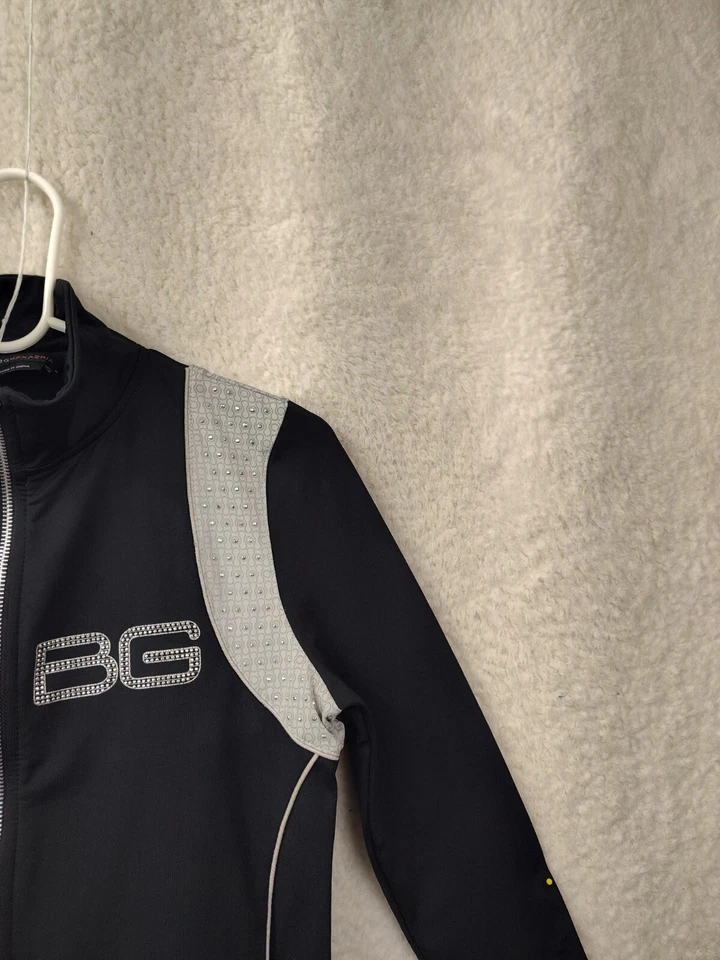 Sudadera BCBG Maxazria Mujer Pequeña Negra Mezcla de Poli Manga Larga Cremallera Completa Foto 3 de 4