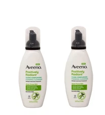 LOT OF 2 Aveeno Positively Radiant Clear Complexion Foaming Cleanser 6oz EX 2026