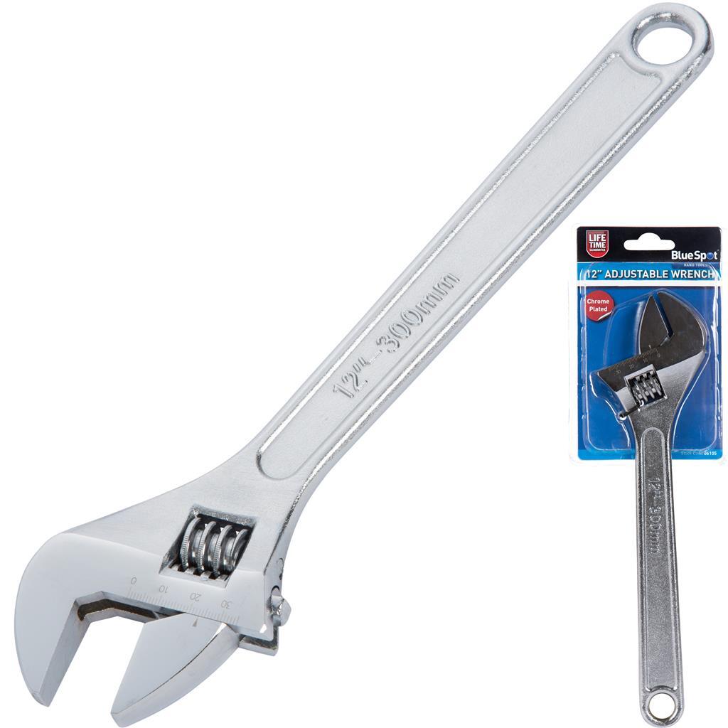 BlueSpot Adjustable Spanner Extra Long Large Handle Drop Forged Wrench 12""