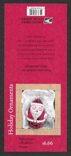 Sc# 3894b ATM Booklet 2004 Holiday Ornament, 1/4 off of Cat!--Flawless Cond. MNH - Picture 2 of 2