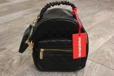 NIB Small Montana West Black Quilted Backpack Coin Purse Crossbody Strap Pretty