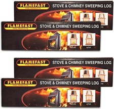 4 x Flamefast Stove & Chimney Sweeping Log Helps to Remove Soot Deposits