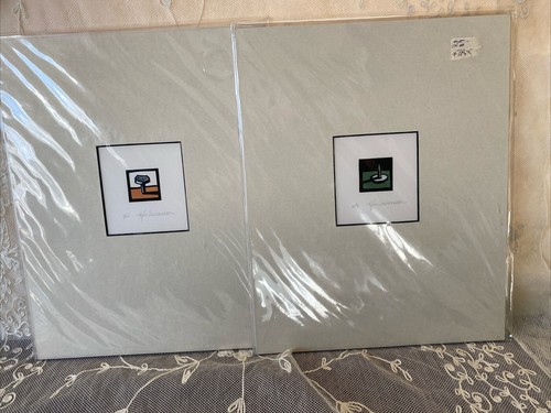 Ken Swanson 2er Set Linolschnitt Drucke "Schraube" & "Nagel" signiert nummeriert mattiert 8x10 - Bild 1 von 11