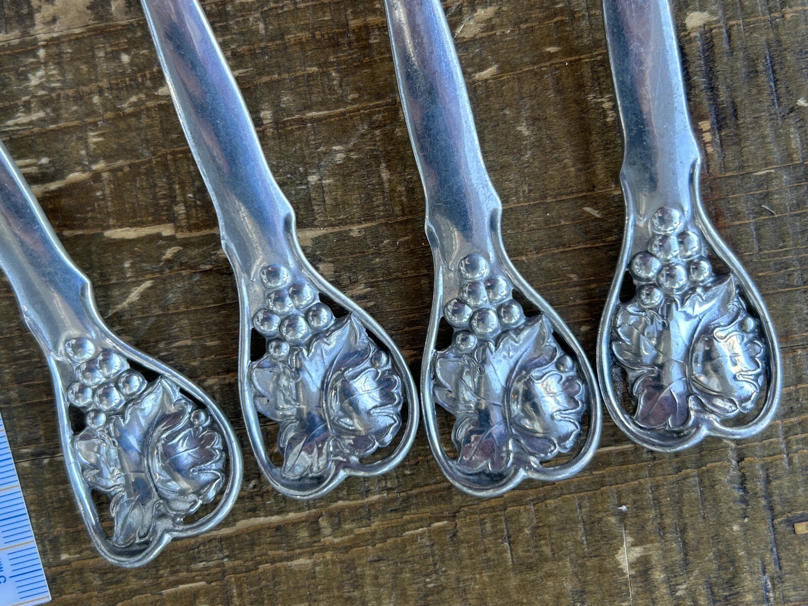 2 Sets of Salad Forks & Spoons Handmade Shirley Pewter Williamsburg VA