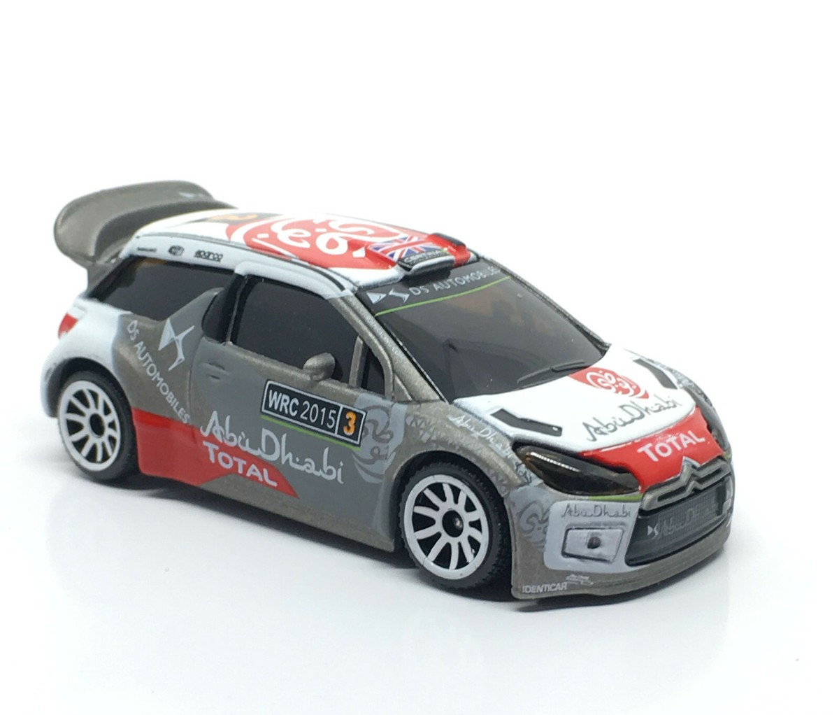 レア 1/64 マジョレット シトロエン DS3 WRC CITROEN Majorette Citroen DS3 WRC no.3 White Gray 1:58 (3 inches