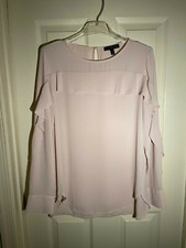 Banana Republic Blouse Top Ruffled Long Sleeve Pink Sz S