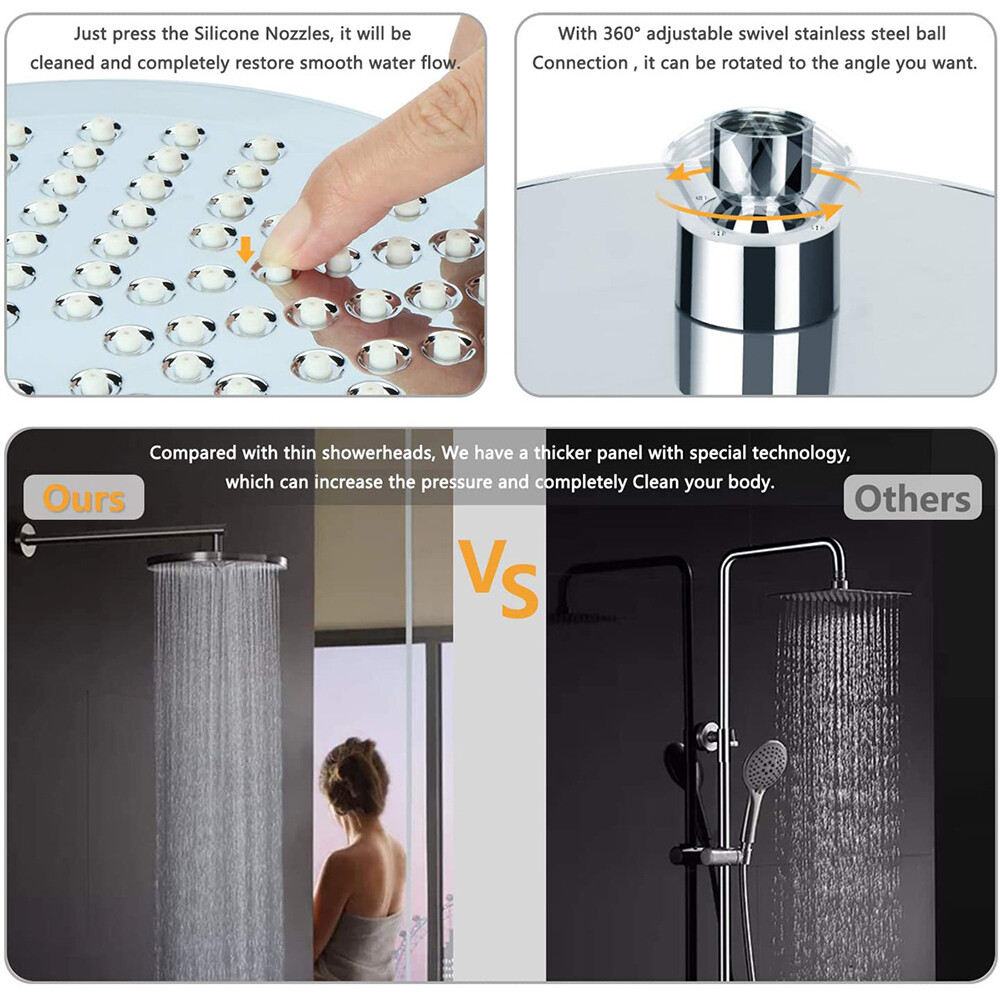 Luxury Shower Head High Pressure Overhead Rainfall Showerhead