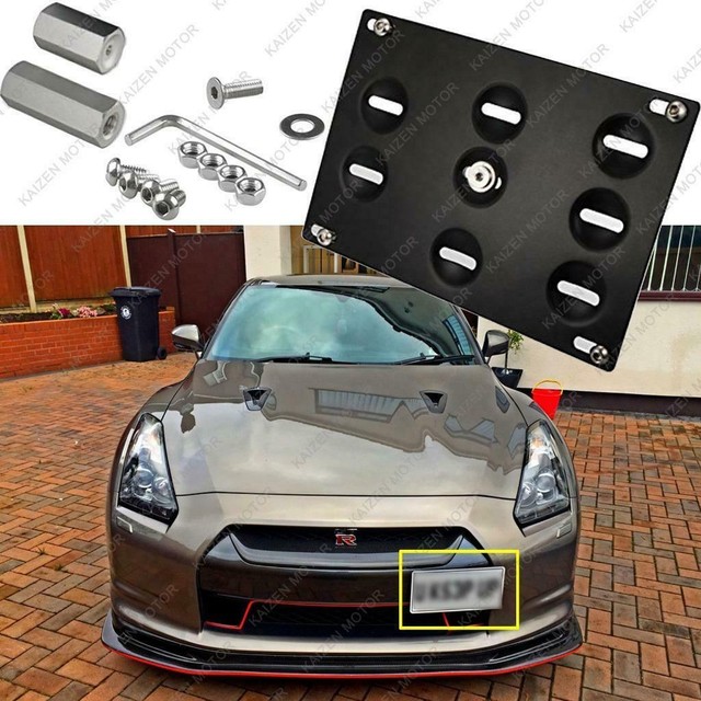 License Plate Front Bumper Mounting Bracket Tow Hook for Nissan GTR