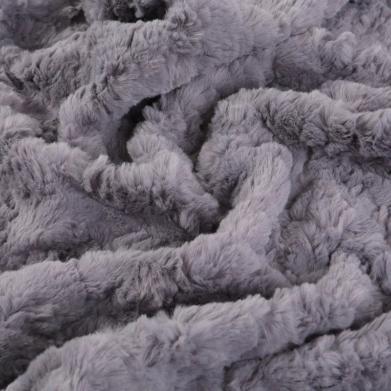 Embossed Faux Rabbit Fur Fabric Soft Plush Scarf DIY Sewing Crafts By Metre - Image 4 of 4