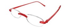 Calabria 715 Womens Lightweight Rimless Flexie Reading Glasses in Red 1.75 48mm