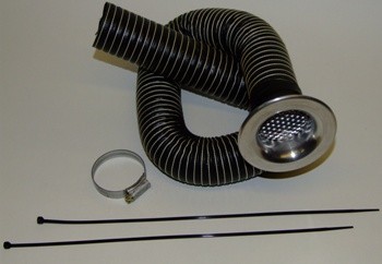 Revotec 2.5'' / 63mm x 1 Metre Neoprene Cold Air Feed Intake Kit Silver Trumpet