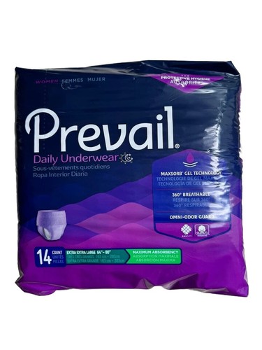 Prevail (Sz XXL) For Women Daily Disposable Underwear Female Maximum 14 Ct New - Picture 2 of 2