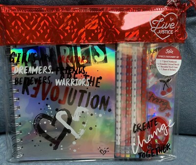 JUSTICE SCHOOL SUPPLY SET 9 PCS GIRLS ARE DREAMERS/BELIEVERS/FRIENDS/CREATORS