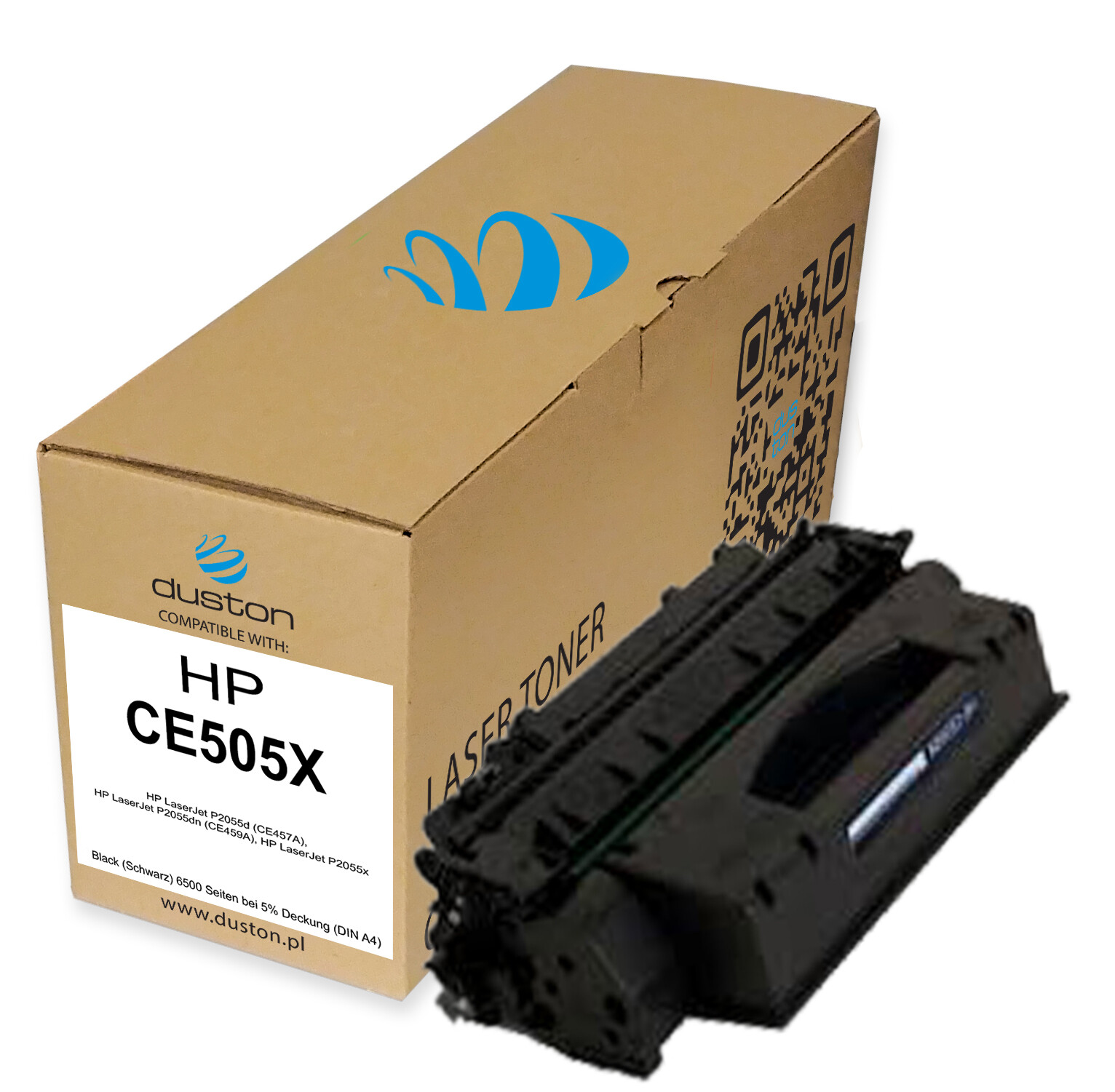 Toner compatible HP Laserjet P2050 2055d 2055dn 20 - CE505X, 05X Noir ...