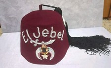 Vintage El Jebel Shriners Masoinic Jeweled Fez Hat  Tassel Beautiful Condition