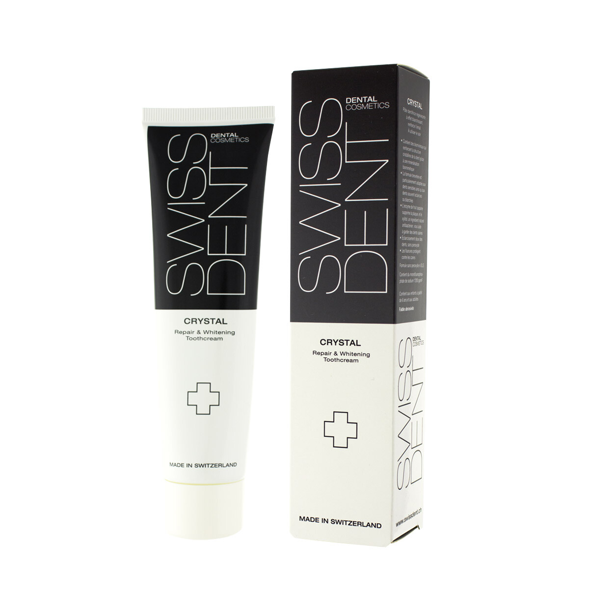 Восстанавливающий и отбеливающий зубной крем Swissdent Crystal, 100 мл