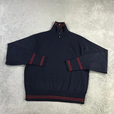 Jw Anderson Sweater Womens Medium Half Zip Blue Red Jumper Pullover Casual