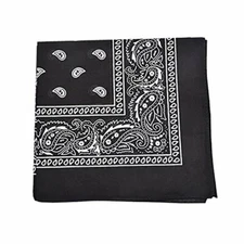 Mechaly Unisex Paisley 100% Cotton Double Sided Bandanas, 2 Pk., Black