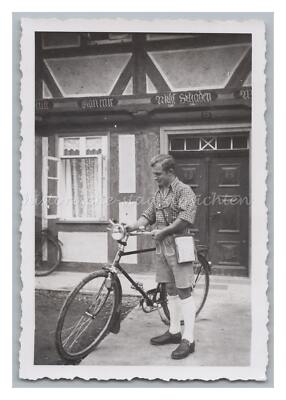 Harste Bovenden 1936 Mann Tracht Fahrrad Fachwerk LK Gttingen Altes Foto  1930er | eBay.de