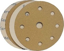Starcke Premium 6 Inch 9 Hole Hook and Loop Grip Gold Sanding Discs