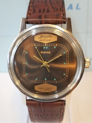HMT JANATA DELUXE 17J WINDING BROWN DIAL 2092759 INDIA MEN'S FULL WORKING 