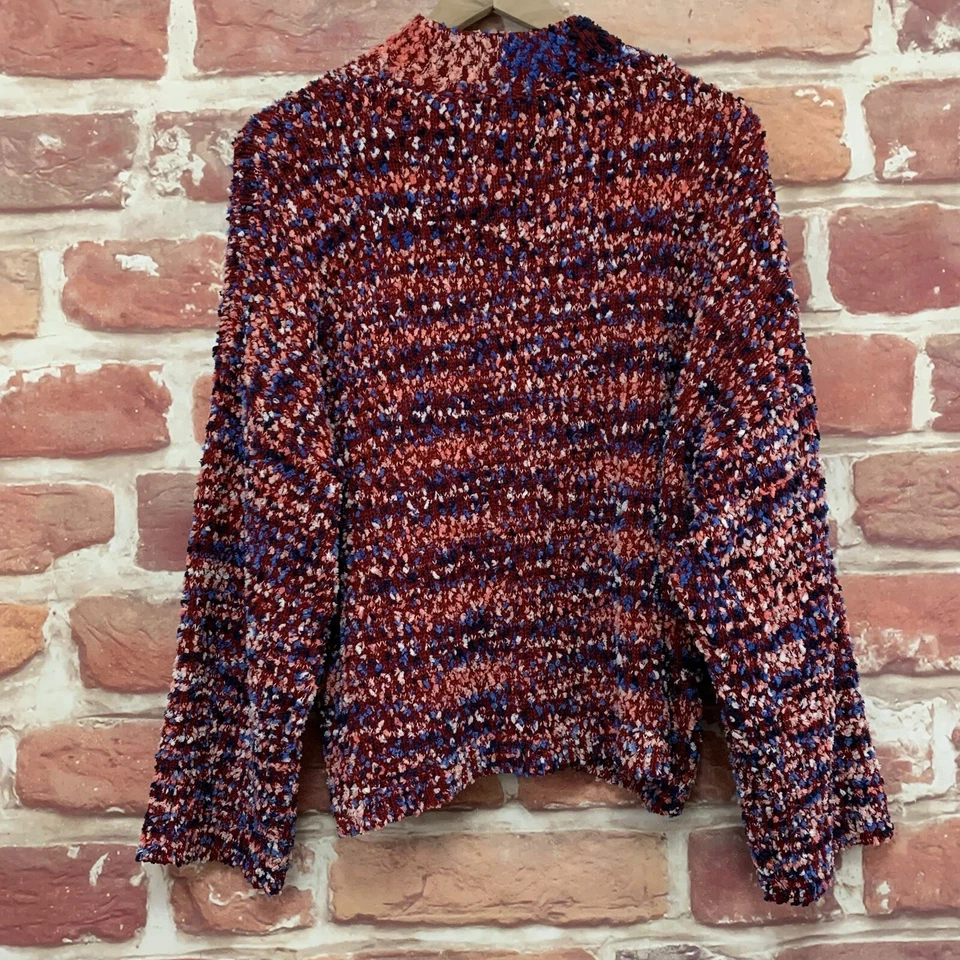 Suéter Marc New York Mujer XL Rojo Multicolor Palomitas Tejido Manga Ancha Popover Foto 4 de 4