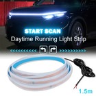 Blue 150cm Flexible Car Hood Day Running LED Light Strip Accessories Decor Light