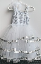 Weissman dance costume girls Size SC, Party Dress, Birthday Dress, White Dress