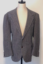 Pendleton Men 48R Tweed Wool Gray Elbow Patch, Timeless, Classy Old Money Blazer
