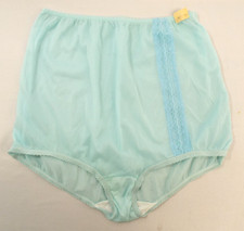 Vintage 1970s Blue Lace Sheer Nylon Granny Panties Size 9 Mushroom Gusset Silky
