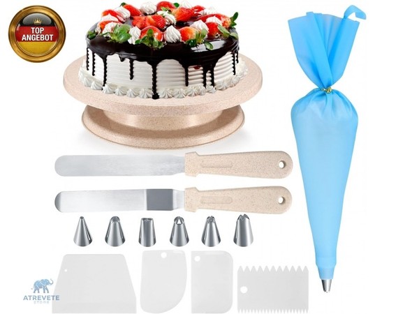 Tortenplatte, Drehbarer TortenstäNder, Kuchen Drehteller, Kuchen Dekorations-image
