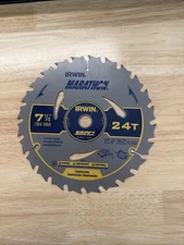 New Irwin Marathon 7-1/4" 24T Carbide Tip Circular Saw Blade 14030/24030