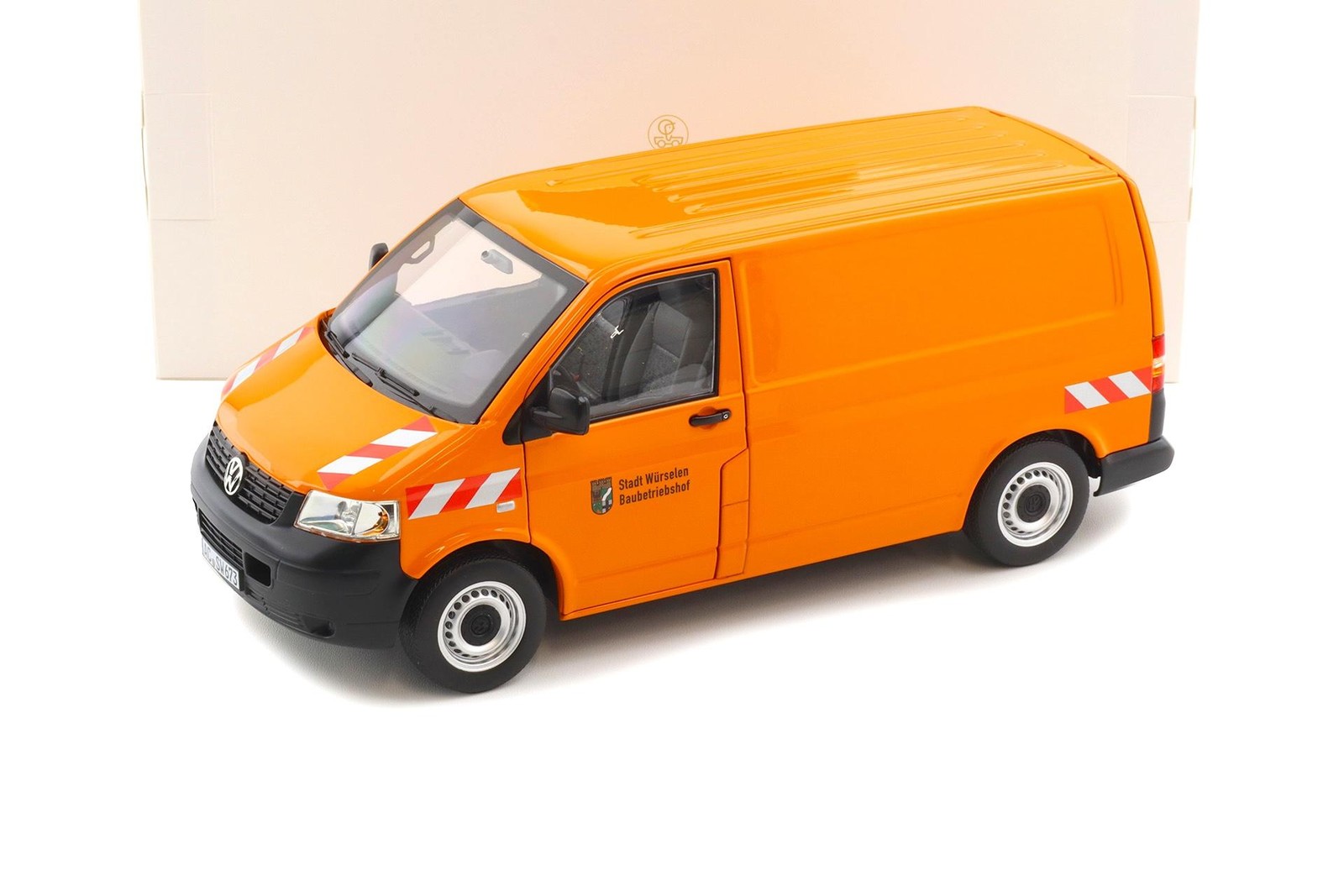 1:18 Norev VW T5 Transporter Box Van 2003 Orange Diecast Model