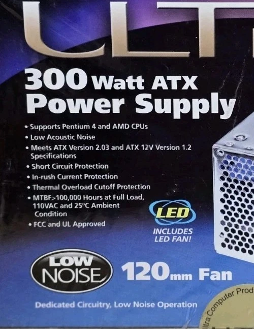 Ultra ATX 300W Switching Desktop Power Supply See Photo 2 For Compatibility NEW - Image 2 of 4