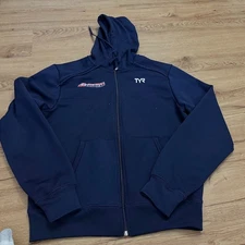 USA Triathlon National Team TYR Full Zip Track Jacket Navy Blue Medium