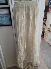 Vintage Cahill LTD Beverly Hills 1960s Wedding Gown Size 12 Floral Lace Ivory